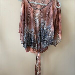 Stylish Women's Sheer Top in Brown and Black
